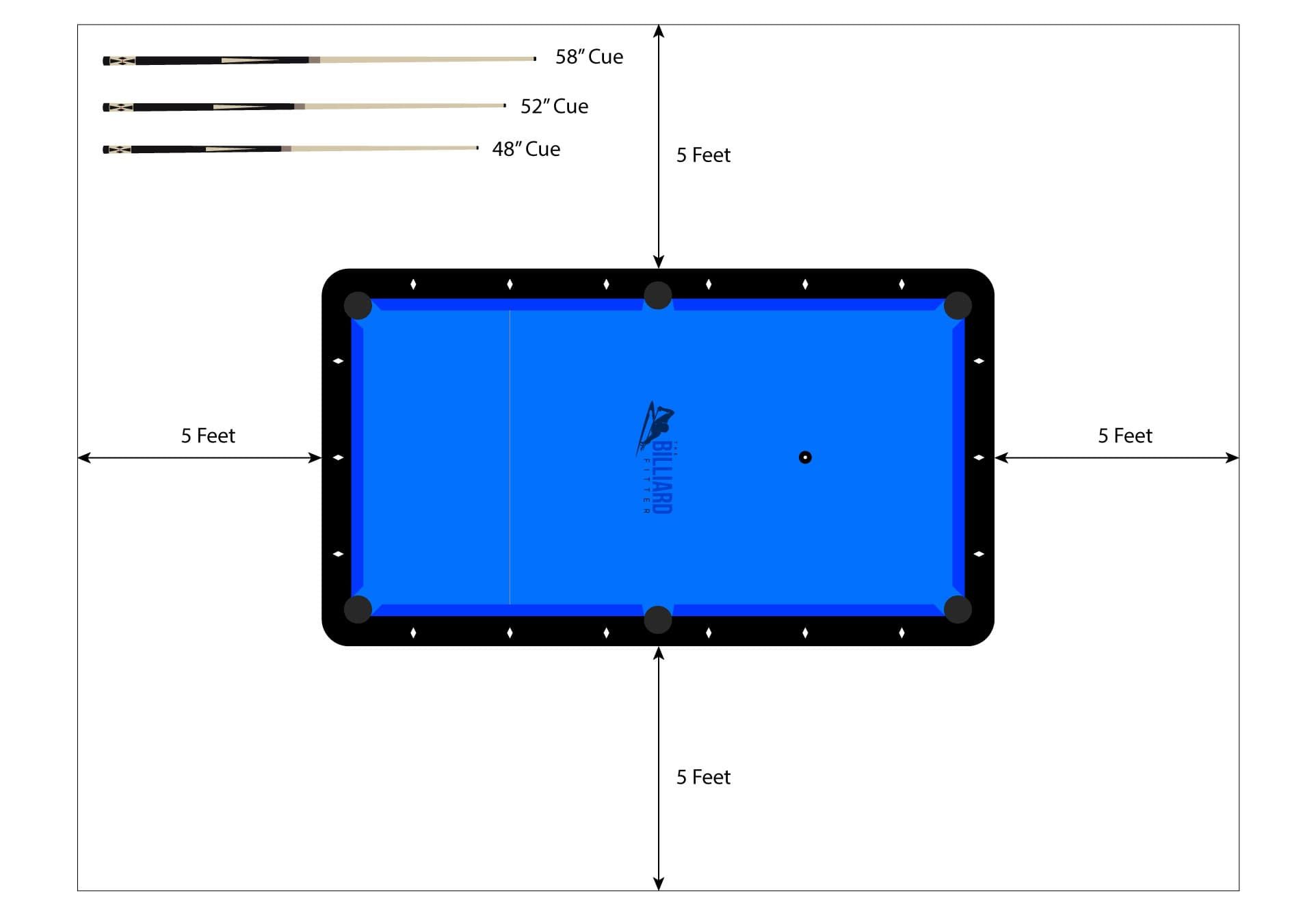 Pool table spacing illustration